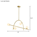 DecorBites™ Contemporary 4-Light Gold Sphere Chandelier with Cream Glass Shade - Warm/White Lighting