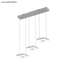 Modern silver acrylic square island light kitchen pendant fixture