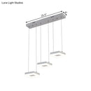 Modern silver acrylic square island light kitchen pendant fixture