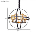 Industrial amber glass pendant chandelier – dining room brass light