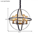 Industrial amber glass pendant chandelier – dining room brass light