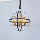 Industrial amber glass pendant chandelier – dining room brass light