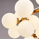 DecorBites™ Contemporary Black and Gold Chandelier - White Glass Ball