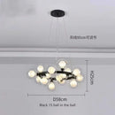 DecorBites™ Contemporary Black and Gold Chandelier - White Glass Ball