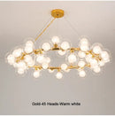 DecorBites™ Contemporary Black and Gold Chandelier - White Glass Ball