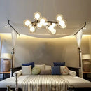 DecorBites™ Contemporary Black and Gold Chandelier - White Glass Ball