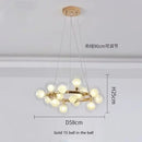 DecorBites™ Contemporary Black and Gold Chandelier - White Glass Ball