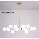 DecorBites™ Contemporary Black and Gold Chandelier - White Glass Ball