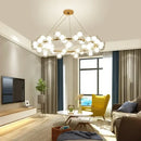 DecorBites™ Contemporary Black and Gold Chandelier - White Glass Ball