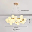 DecorBites™ Contemporary Black and Gold Chandelier - White Glass Ball