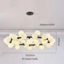 DecorBites™ Contemporary Black and Gold Chandelier - White Glass Ball