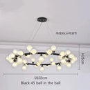DecorBites™ Contemporary Black and Gold Chandelier - White Glass Ball