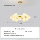 DecorBites™ Contemporary Black and Gold Chandelier - White Glass Ball