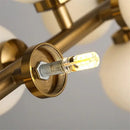 DecorBites™ Contemporary Black and Gold Chandelier - White Glass Ball