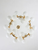 DecorBites™ Contemporary Black and Gold Chandelier - White Glass Ball