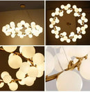 DecorBites™ Contemporary Black and Gold Chandelier - White Glass Ball