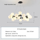 DecorBites™ Contemporary Black and Gold Chandelier - White Glass Ball