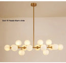 DecorBites™ Contemporary Black and Gold Chandelier - White Glass Ball