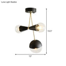 DecorBites™ Contemporary Black Ball and Hourglass Semi Flush Mount Ceiling Light with 3 Bulbs – Clear Glass