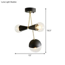 DecorBites™ Contemporary Black Ball and Hourglass Semi Flush Mount Ceiling Light with 3 Bulbs – Clear Glass