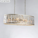 DecorBites™ Contemporary Black/Gold Crystal Pendant Light with 6 Prisms - Elliptical Dining Room Island Chandelier