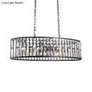 DecorBites™ Contemporary Black/Gold Crystal Pendant Light with 6 Prisms - Elliptical Dining Room Island Chandelier