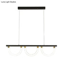 DecorBites™ Contemporary Black/Gold Kitchen Island Lamp - Acrylic Semicircle Design (3 Lights)