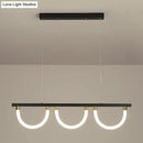 DecorBites™ Contemporary Black/Gold Kitchen Island Lamp - Acrylic Semicircle Design (3 Lights)