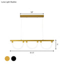DecorBites™ Contemporary Black/Gold Kitchen Island Lamp - Acrylic Semicircle Design (3 Lights)