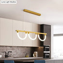 DecorBites™ Contemporary Black/Gold Kitchen Island Lamp - Acrylic Semicircle Design (3 Lights)