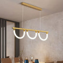 DecorBites™ Contemporary Black/Gold Kitchen Island Lamp - Acrylic Semicircle Design (3 Lights)