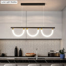 DecorBites™ Contemporary Black/Gold Kitchen Island Lamp - Acrylic Semicircle Design (3 Lights)