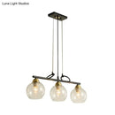 DecorBites™ Contemporary Black Hanging Chandelier with Clear/Prismatic Glass, 3/4 Bulbs - Modern Pendant Light Kit for Dining Hall