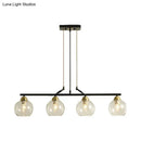 DecorBites™ Contemporary Black Hanging Chandelier with Clear/Prismatic Glass, 3/4 Bulbs - Modern Pendant Light Kit for Dining Hall