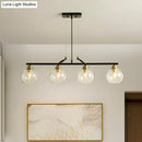 DecorBites™ Contemporary Black Hanging Chandelier with Clear/Prismatic Glass, 3/4 Bulbs - Modern Pendant Light Kit for Dining Hall