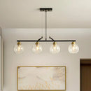DecorBites™ Contemporary Black Hanging Chandelier with Clear/Prismatic Glass, 3/4 Bulbs - Modern Pendant Light Kit for Dining Hall