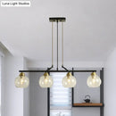 DecorBites™ Contemporary Black Hanging Chandelier with Clear/Prismatic Glass, 3/4 Bulbs - Modern Pendant Light Kit for Dining Hall