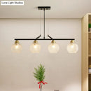 DecorBites™ Contemporary Black Hanging Chandelier with Clear/Prismatic Glass, 3/4 Bulbs - Modern Pendant Light Kit for Dining Hall