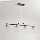 DecorBites™ Contemporary Black Hanging Chandelier with Clear/Prismatic Glass, 3/4 Bulbs - Modern Pendant Light Kit for Dining Hall