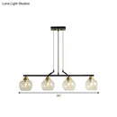 DecorBites™ Contemporary Black Hanging Chandelier with Clear/Prismatic Glass, 3/4 Bulbs - Modern Pendant Light Kit for Dining Hall
