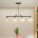 DecorBites™ Contemporary Black Hanging Chandelier with Clear/Prismatic Glass, 3/4 Bulbs - Modern Pendant Light Kit for Dining Hall