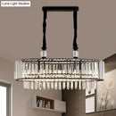 Contemporary black crystal island chandelier dining room e12 e14 light