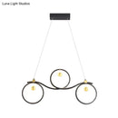 DecorBites™ Contemporary Black Metal LED Pendant Light with Symmetrical Rings - Island Ceiling Lighting