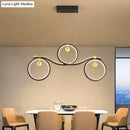 DecorBites™ Contemporary Black Metal LED Pendant Light with Symmetrical Rings - Island Ceiling Lighting
