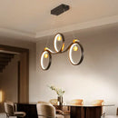 DecorBites™ Contemporary Black Metal LED Pendant Light with Symmetrical Rings - Island Ceiling Lighting