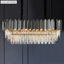 DecorBites™ Contemporary Black Prismatic Crystal Oval Island Pendant Light Fixture for Dining Room