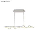 DecorBites™ Contemporary Black/White LED Pendant Island Light with Cloud-Like Metal Frame