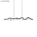 DecorBites™ Contemporary Black/White LED Pendant Island Light with Cloud-Like Metal Frame