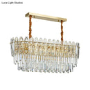 DecorBites™ Contemporary Clear Crystal 10-Head Island Kitchen Hanging Light - Gold Layered Design