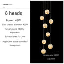 Modern spiral crystal ball chandelier dining room pendant light
